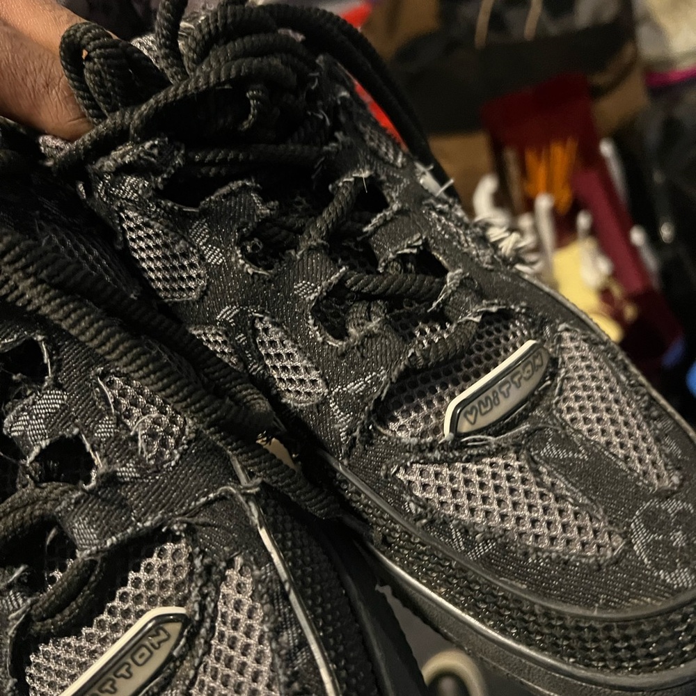 Louis Vuitton Black and Gray Athletic Mesh Sneakers